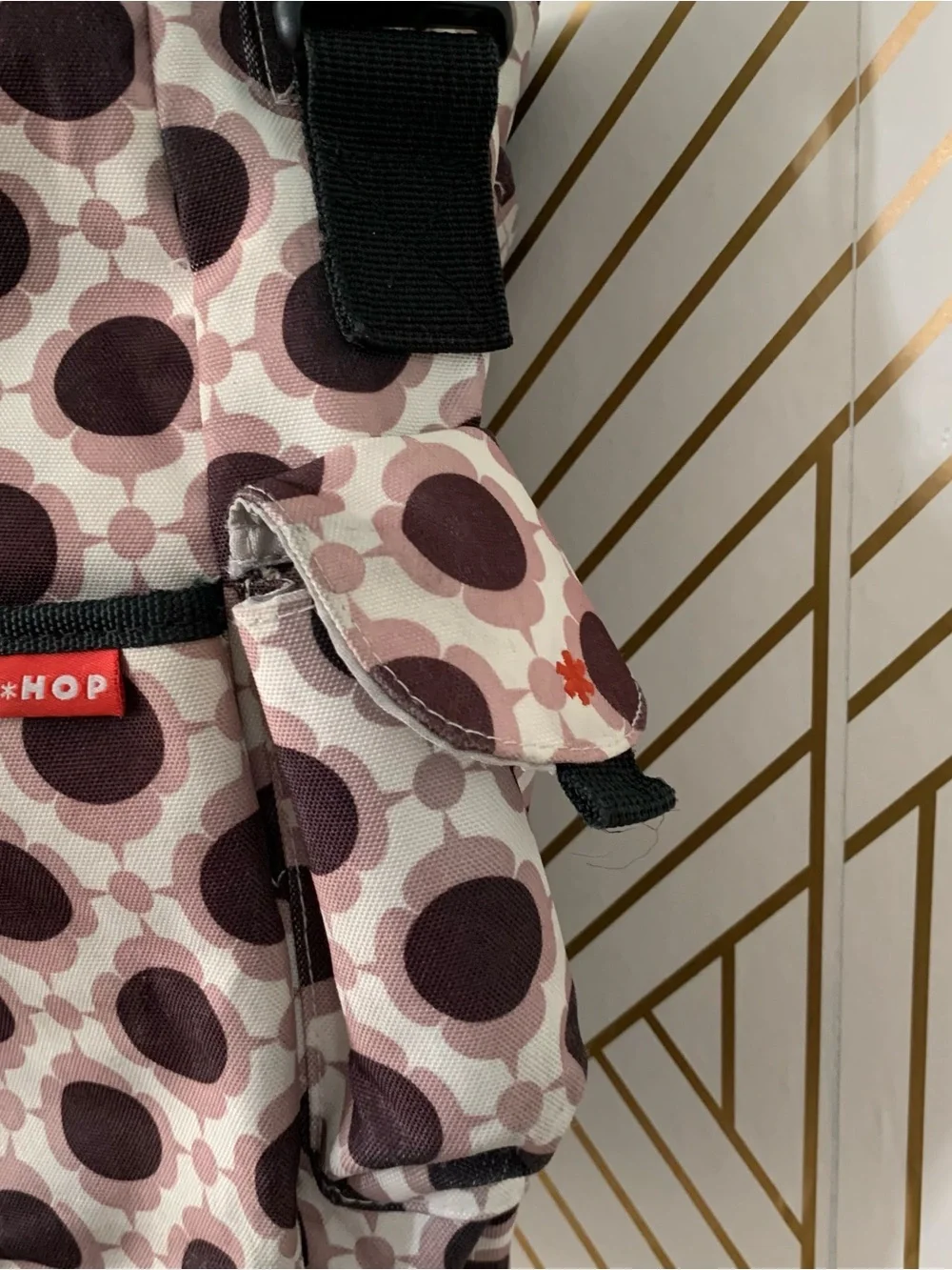 Skip Hop Diaper bag / baby bag abstract floral print pockets shoulder strap